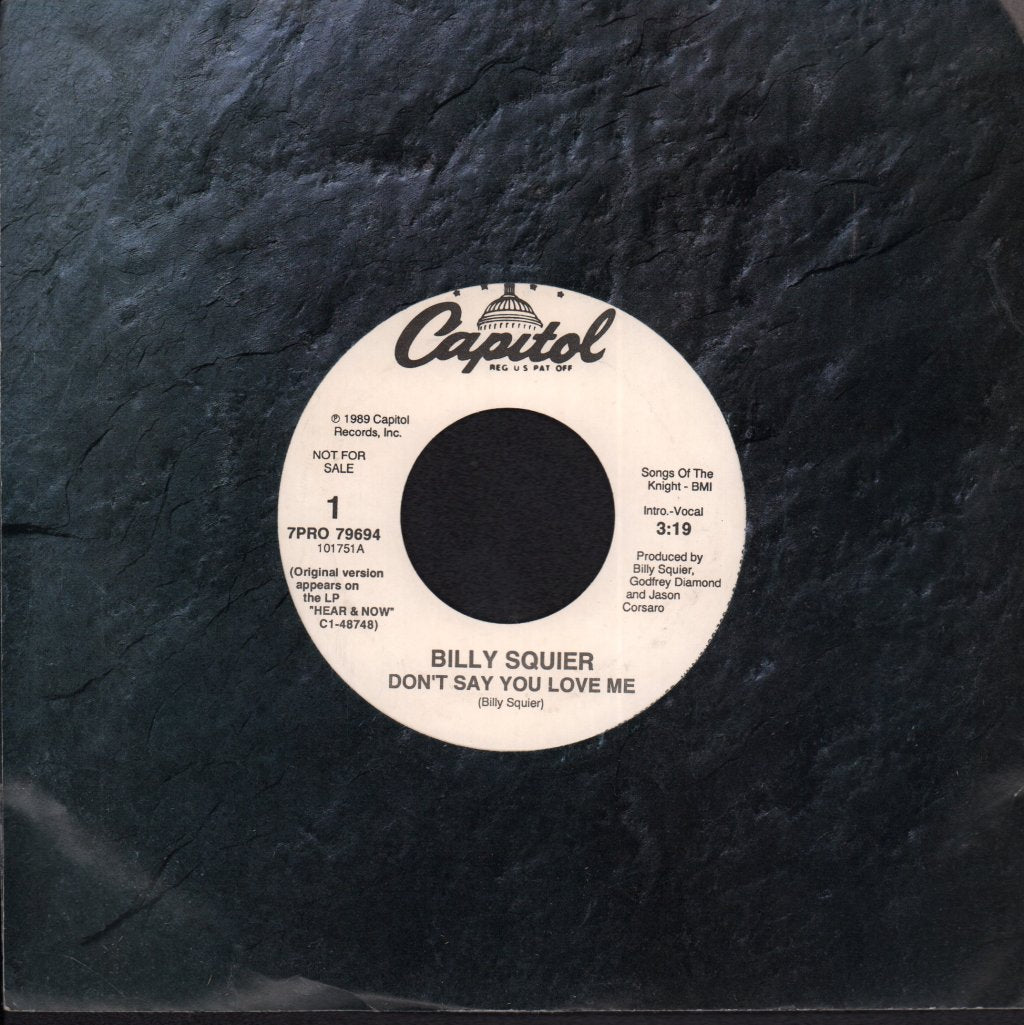 Billy Squier - Don't Say You Love Me - 7 Inch