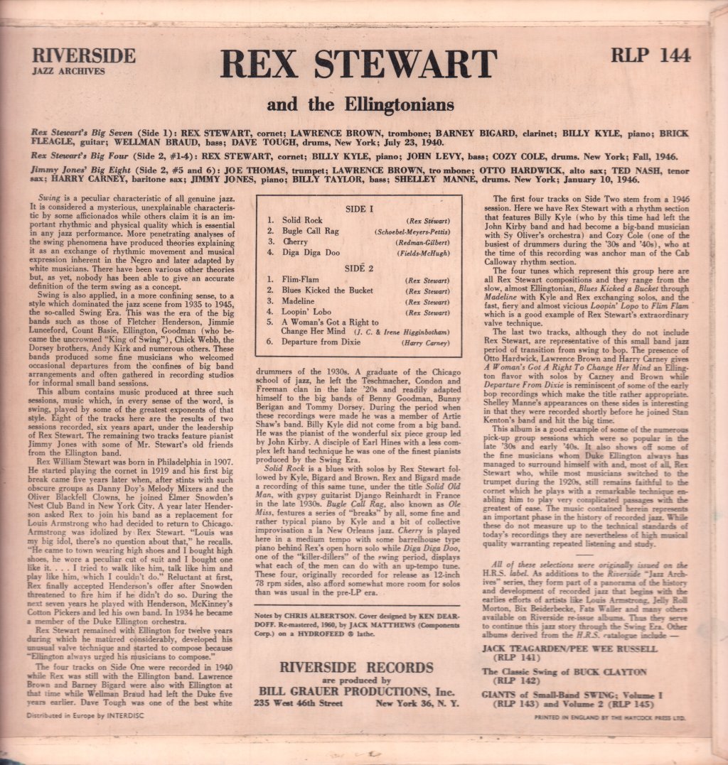 Rex Stewart And The Ellingtonians - Rex Stewart And The Ellingtonians - Lp