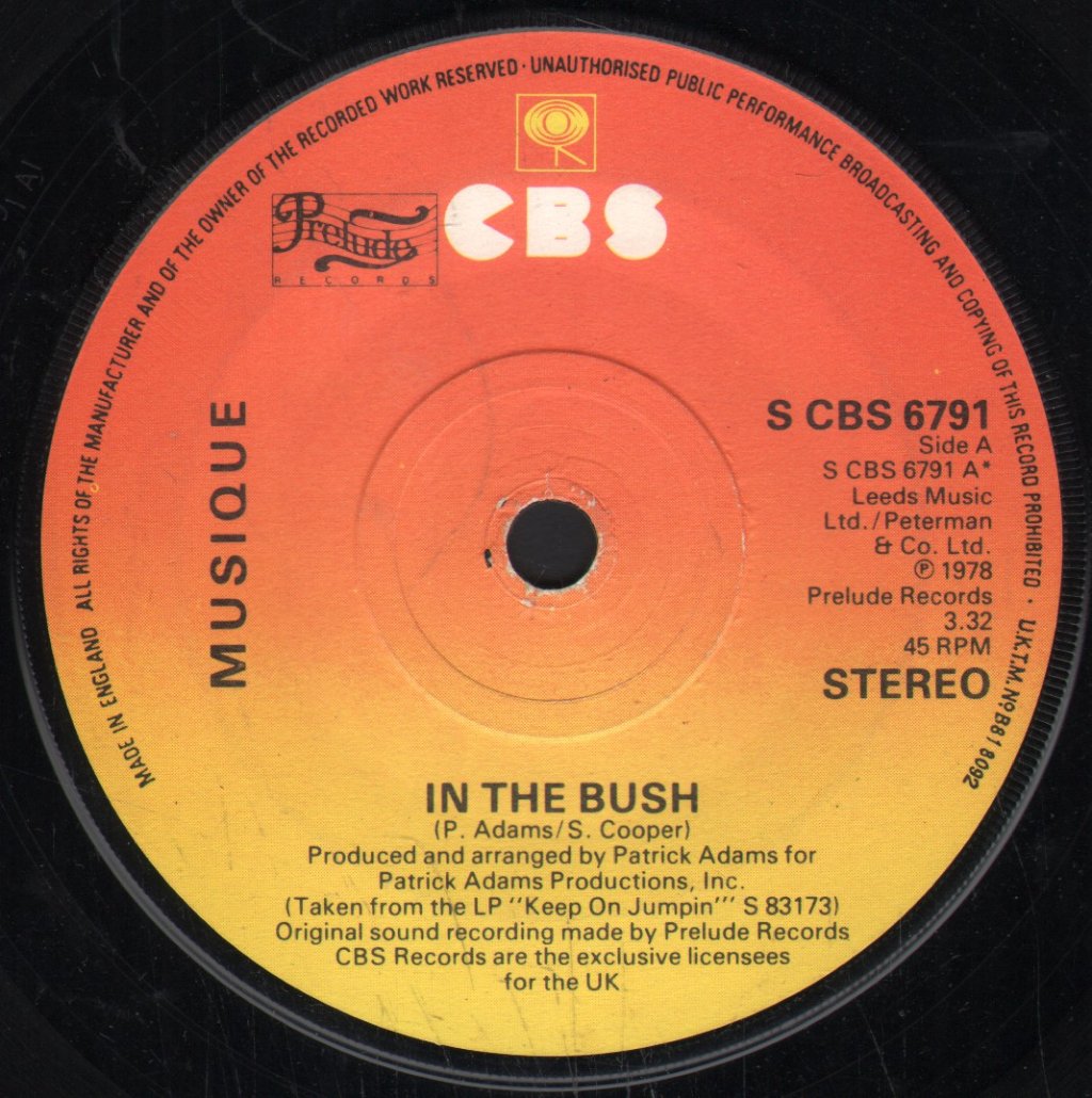 Musique - In The Bush - 7 Inch