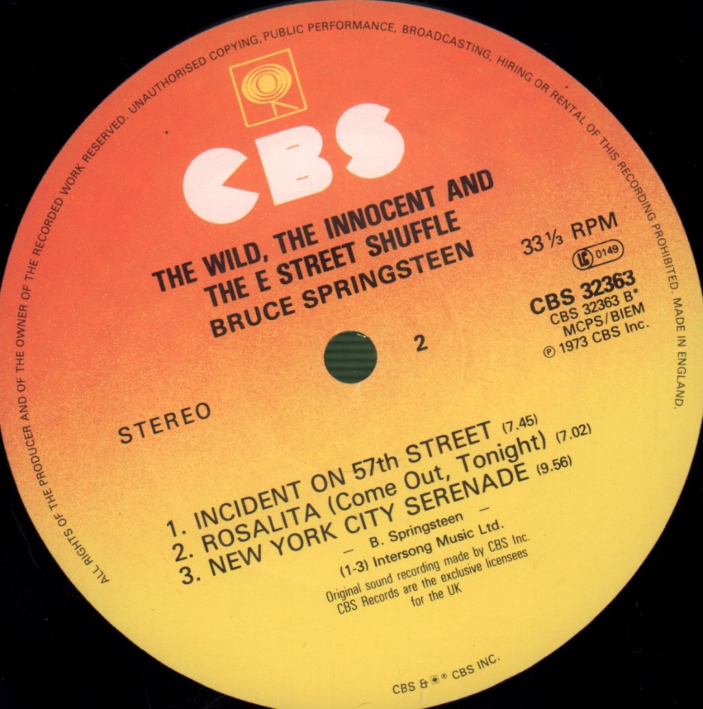 Bruce Springsteen - Wild The Innocent and The E Street Shuffle - Lp
