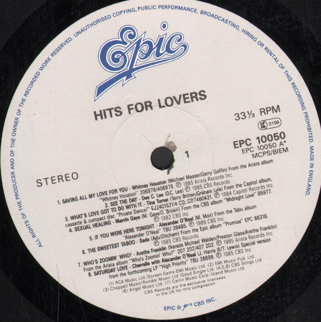 Various Artists - Hits For Lovers - Lp