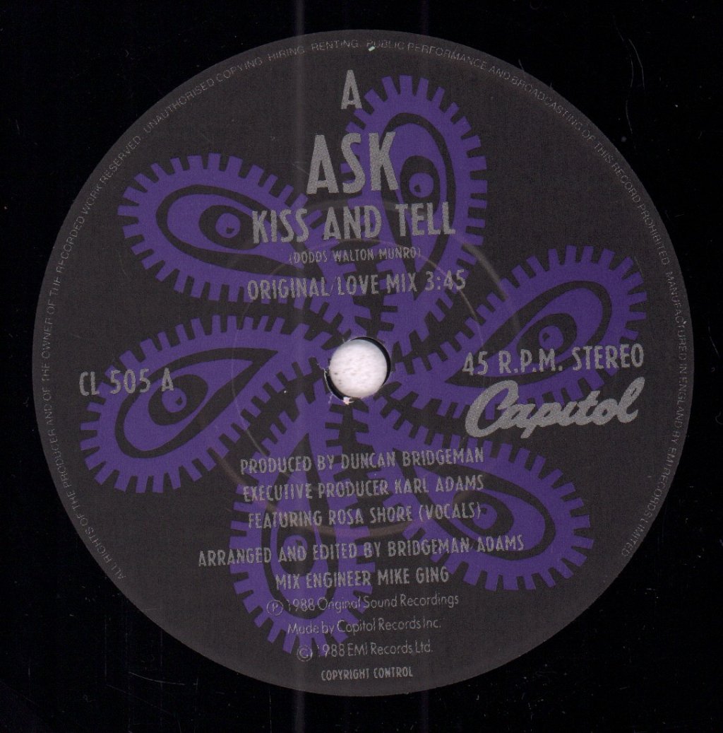 Ask - Kiss And Tell - 7 Inch