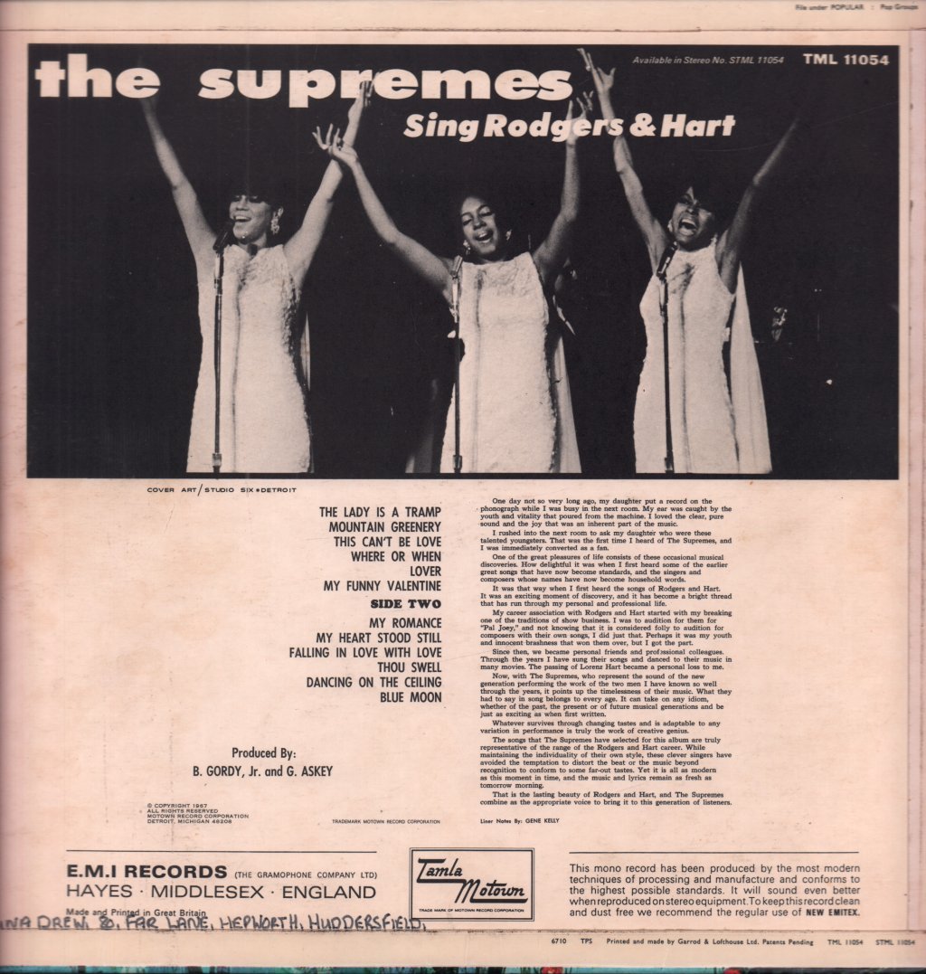 Supremes - Sing Rodgers And Hart - Lp