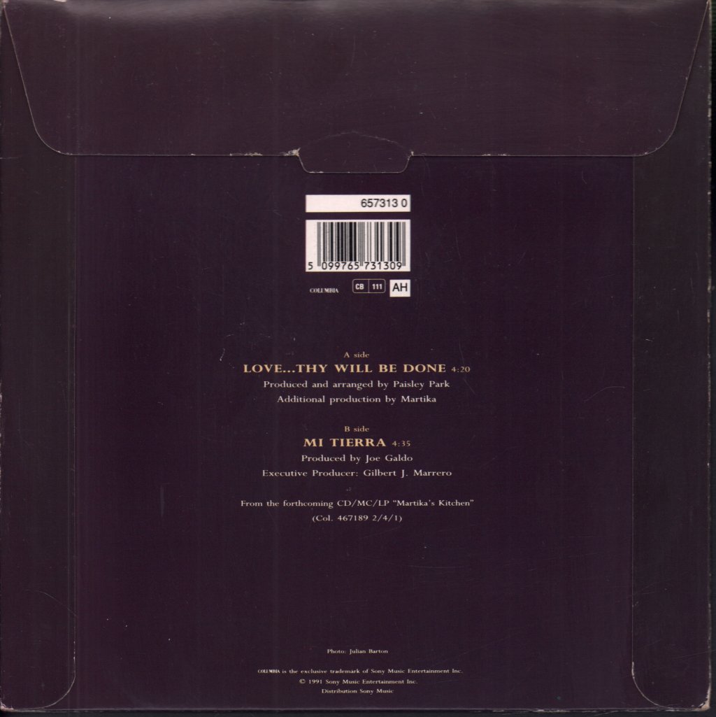Martika - Love Thy Will Be Done - 7 Inch