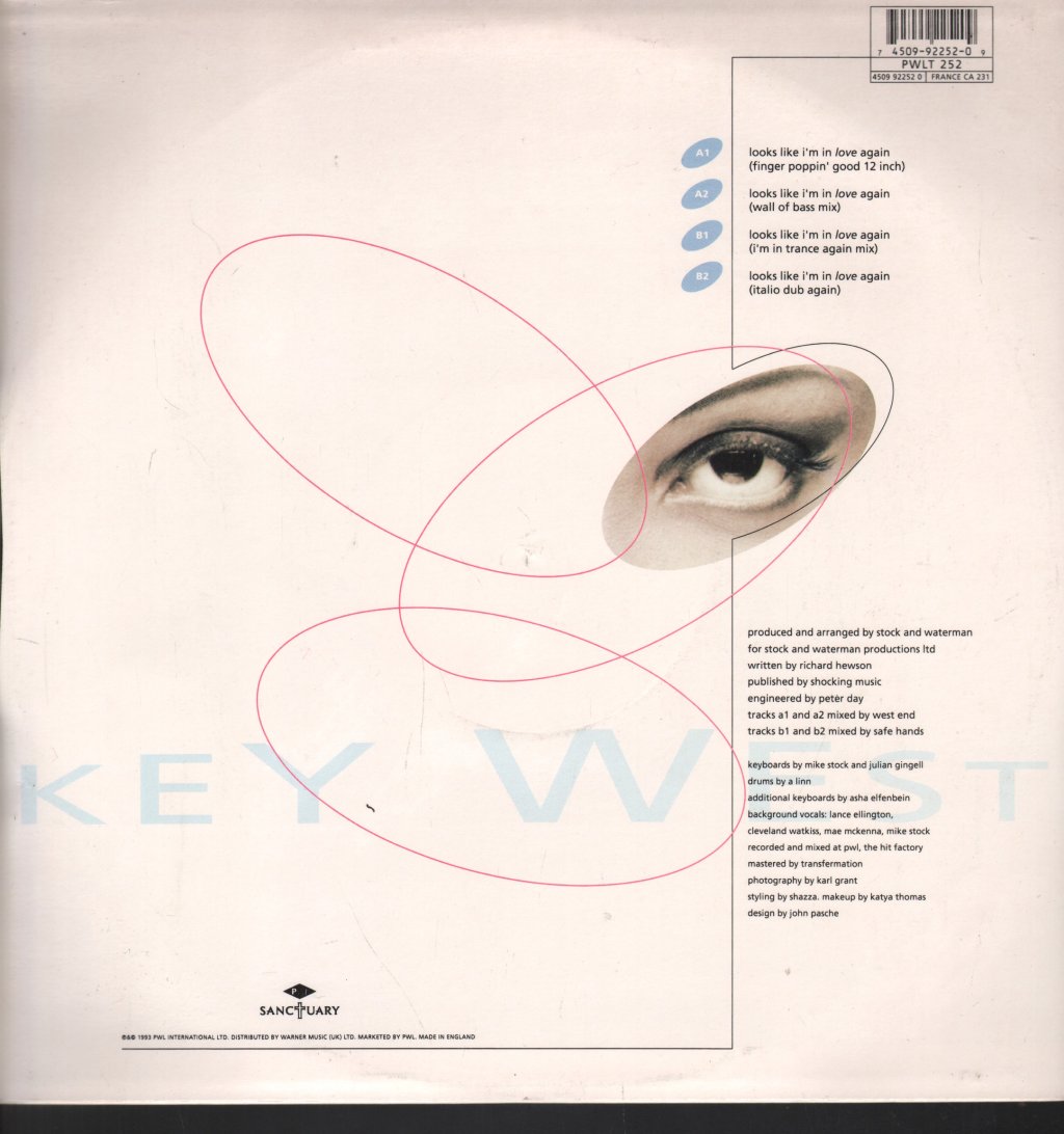 Key West (90'S Dance) - Looks Like I'm In Love Again - 12 Inch