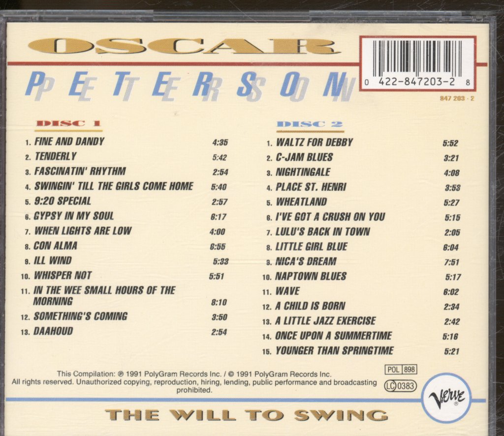 Oscar Peterson - Will To Swing - Double Cd
