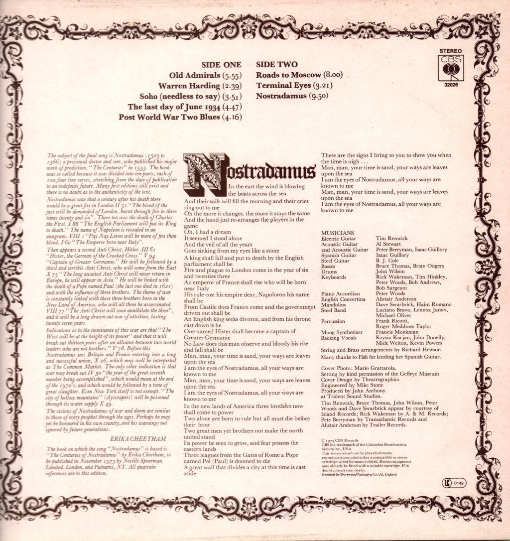 Al Stewart - Past Present And Future - Lp