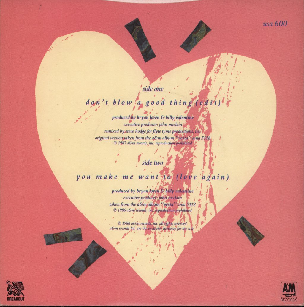 Vesta - Don't Blow A Good Thing - 7 Inch