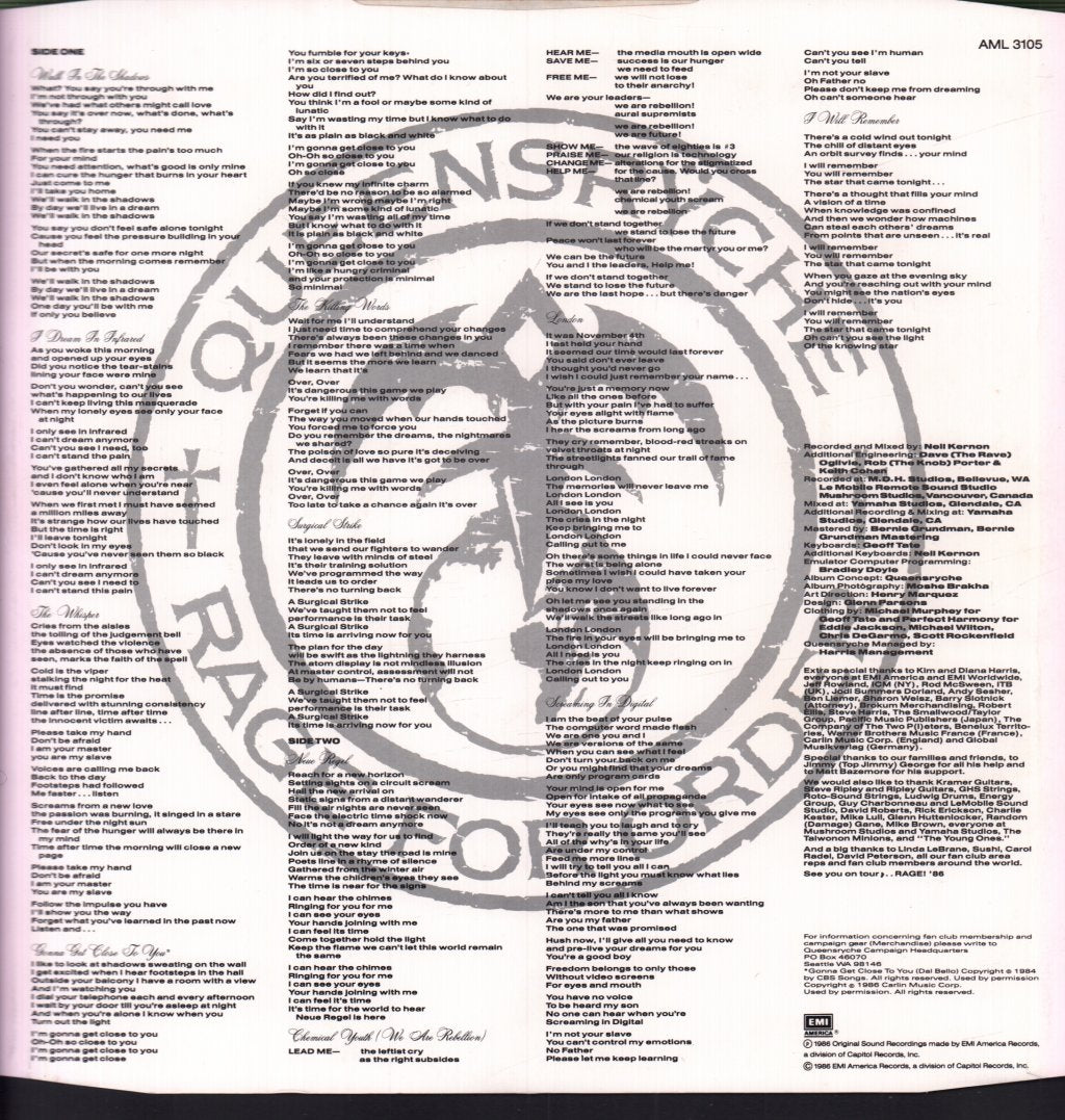 Queensryche - Rage For Order - Lp