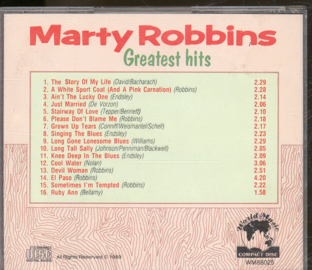 Marty Robbins - Greatest Hits - Cd
