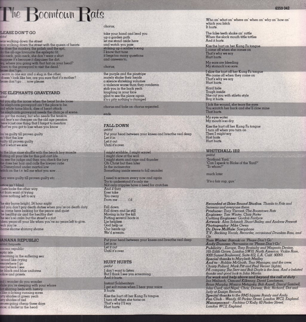 Boomtown Rats - Mondo Bongo - Lp