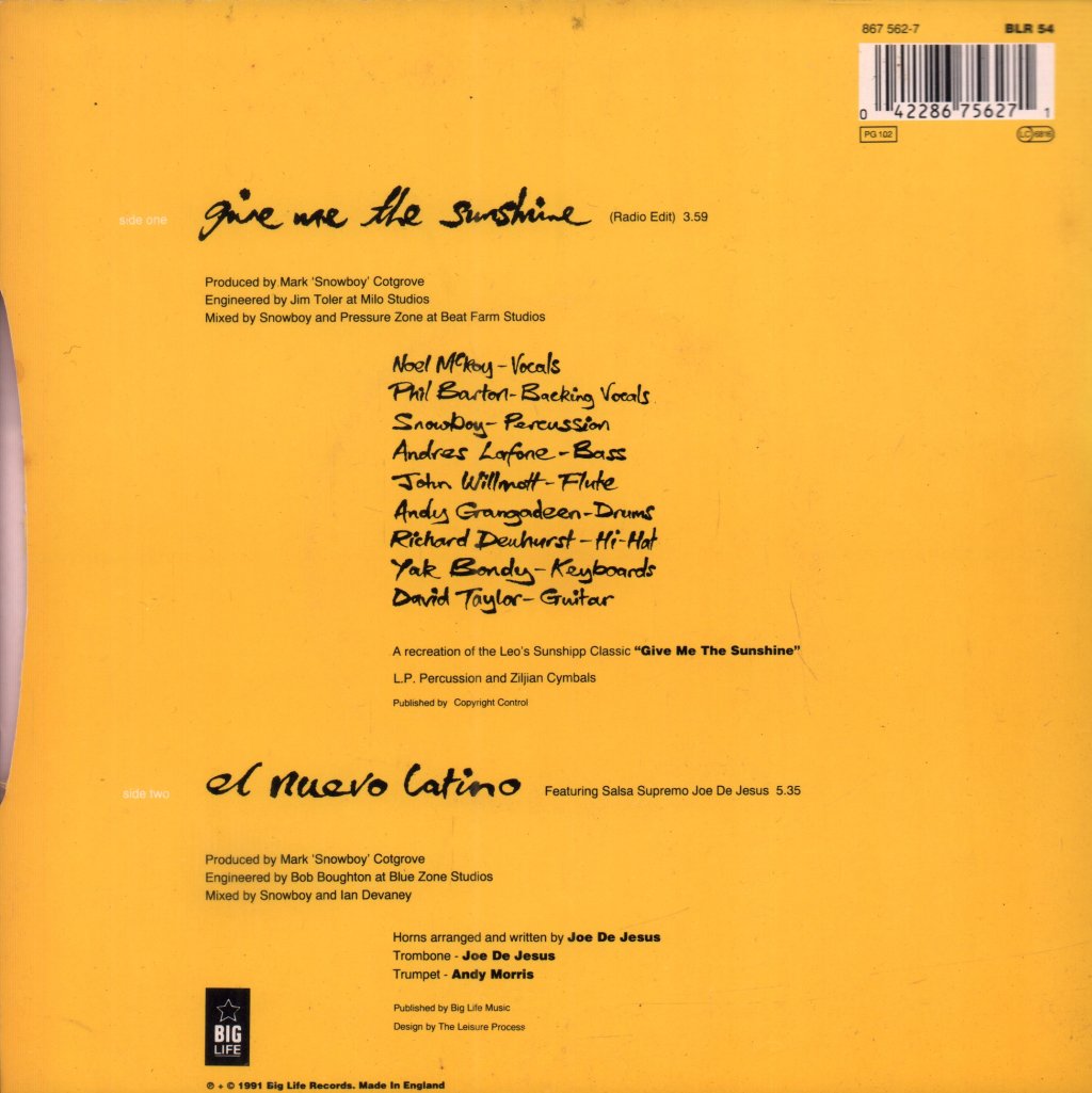 Snowboy Featuring Noel Mckay - Give Me The Sunshine - 7 Inch