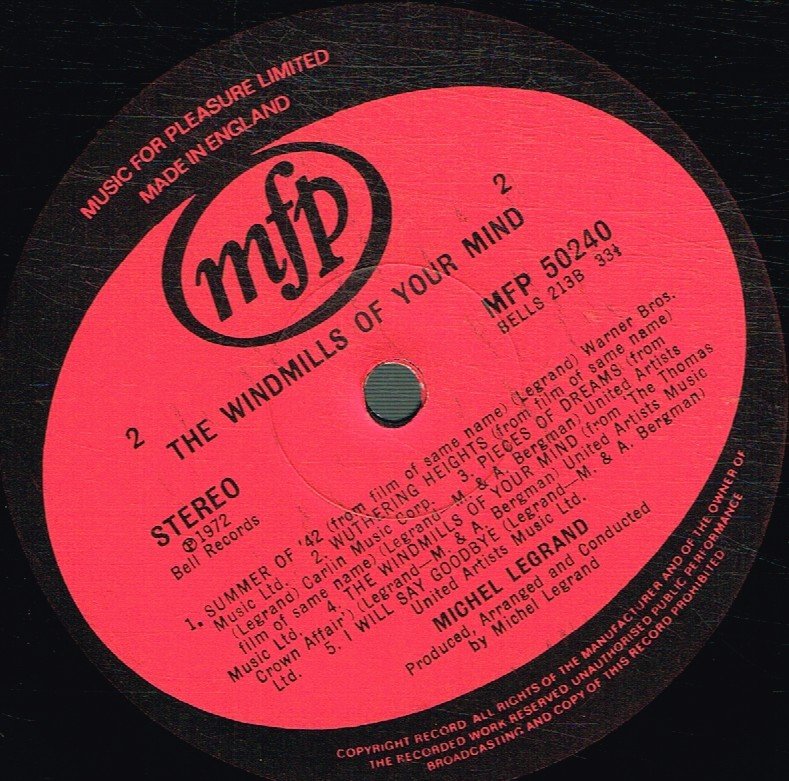 Michel Legrand - Windmills Of Your Mind - Lp