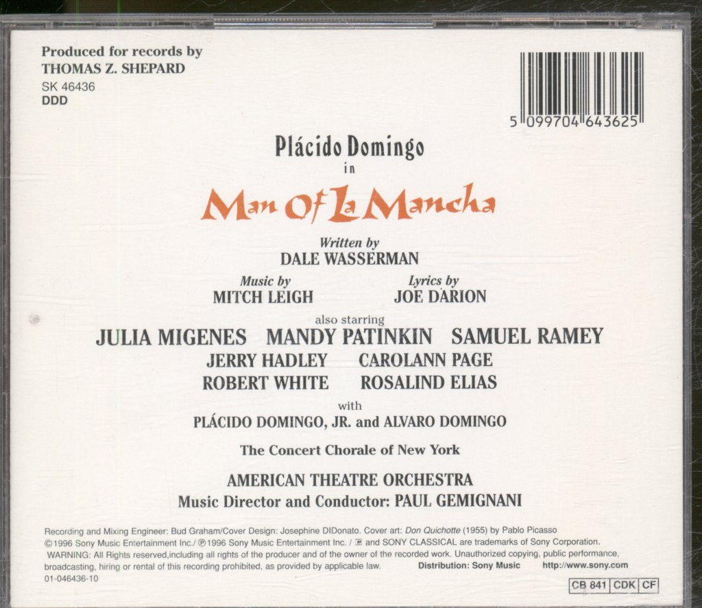 Plácido Domingo, Mitch Leigh, Joe Darion - Man Of La Mancha - Cd