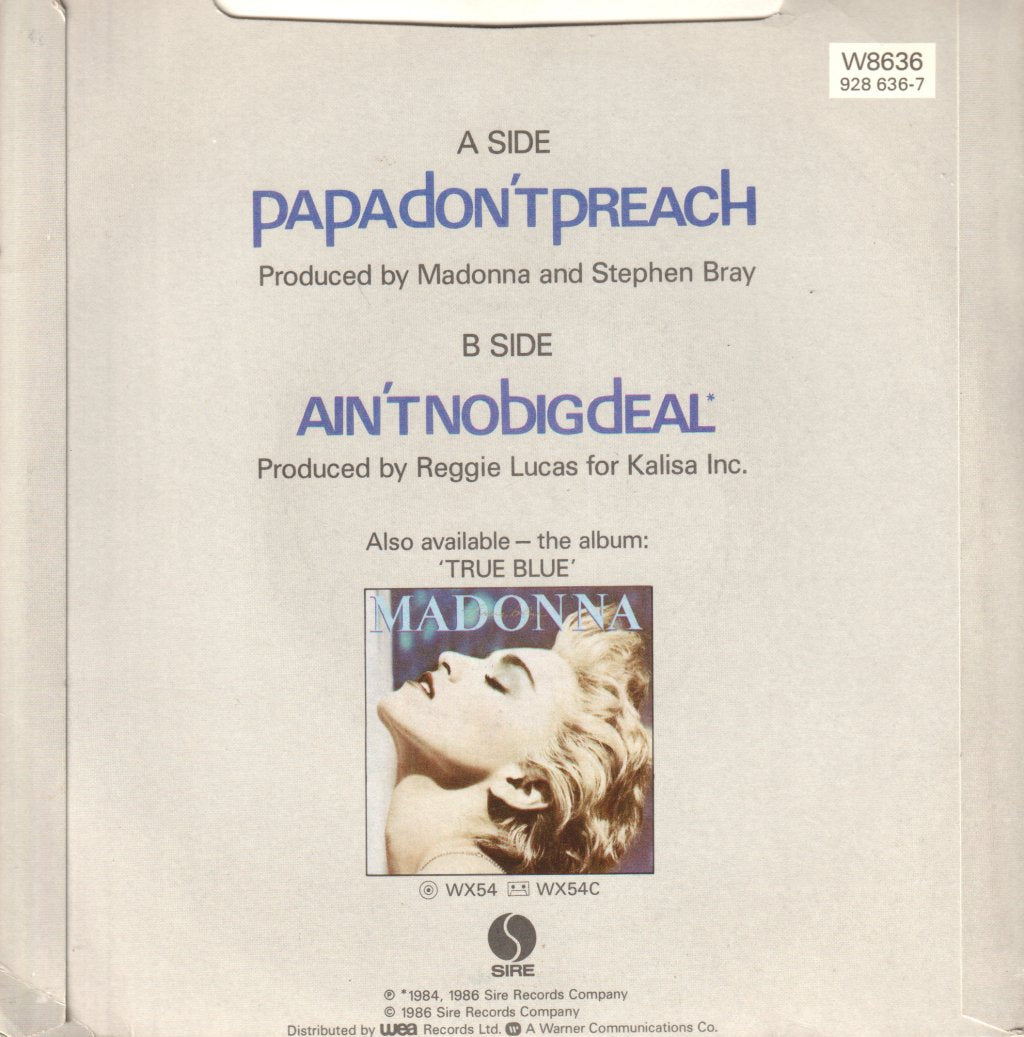Madonna - Papa Don't Preach - 7 Inch