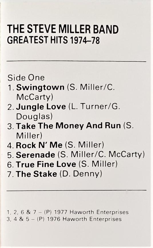 Steve Miller Band - Greatest Hits 1974-78 - Cassette