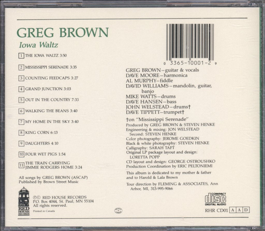 Greg Brown - Iowa Waltz - Cd