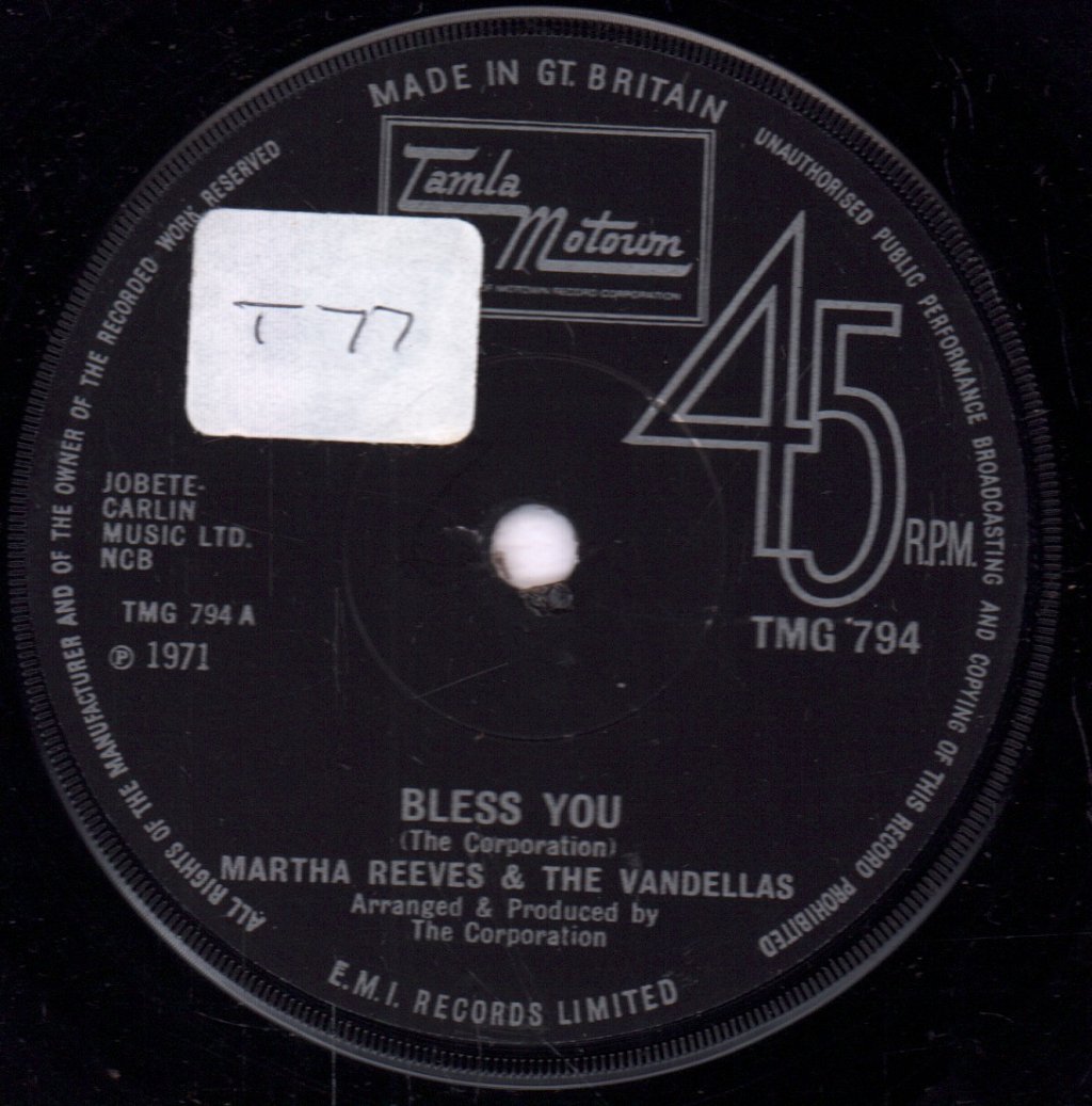 Martha Reeves And The Vandellas - Bless You - 7 Inch