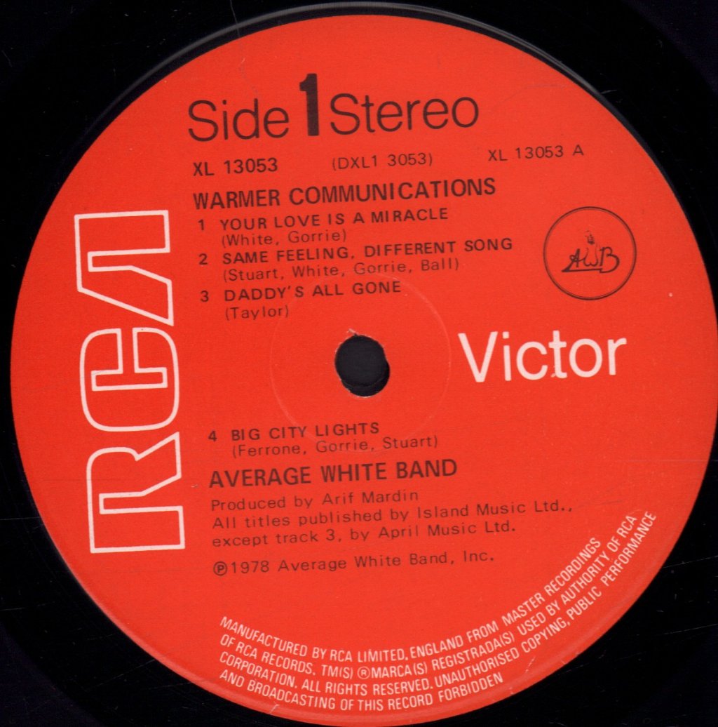 Average White Band - Warmer Communications - Lp