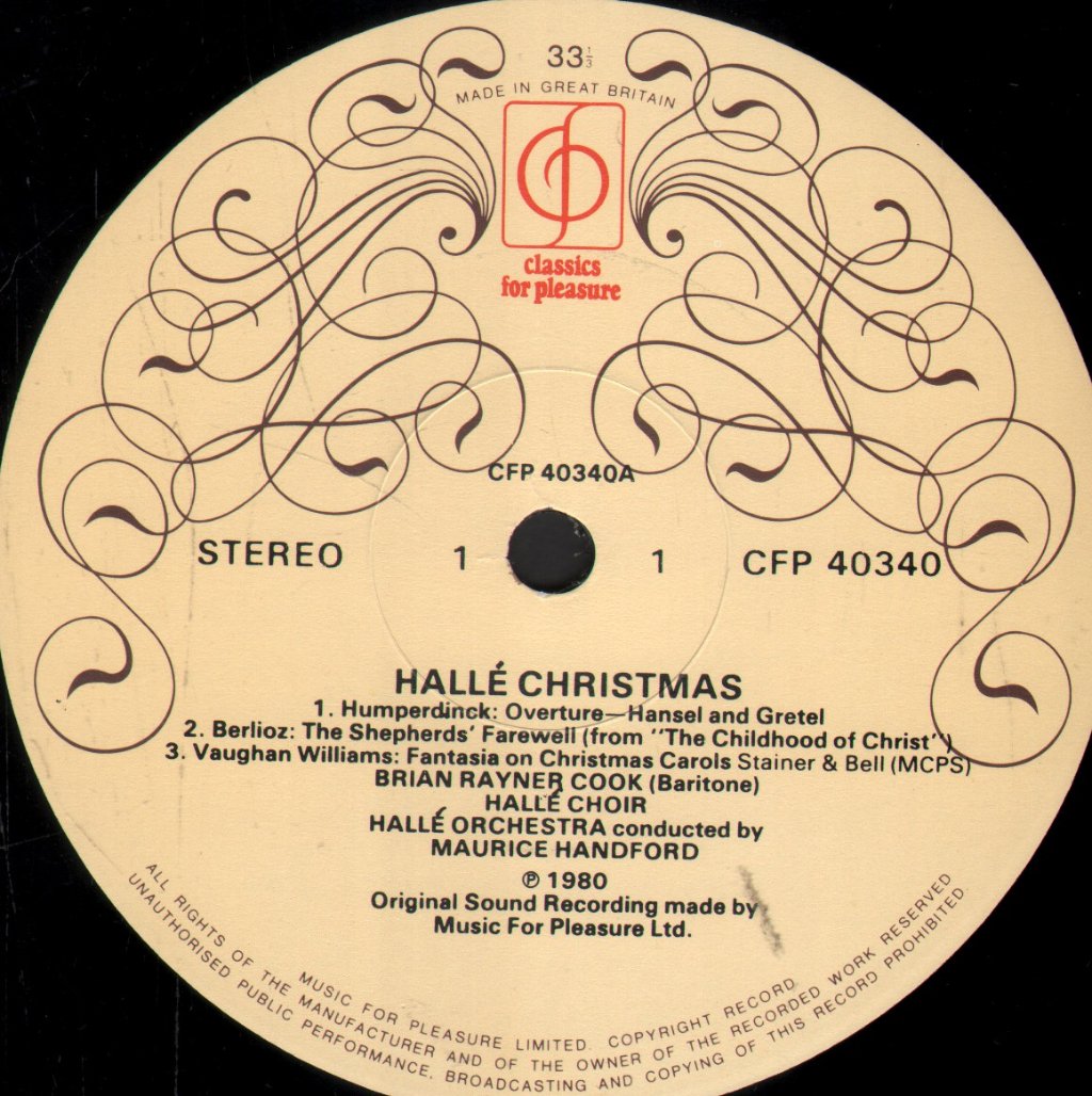 Halle Orchestra / Brian Rayner Cook / Maurice Handford - Halle Christmas - Lp