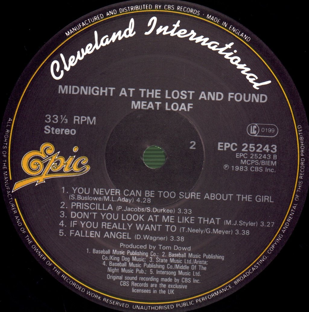 Meat Loaf - Midnight At The Lost And Found - Lp