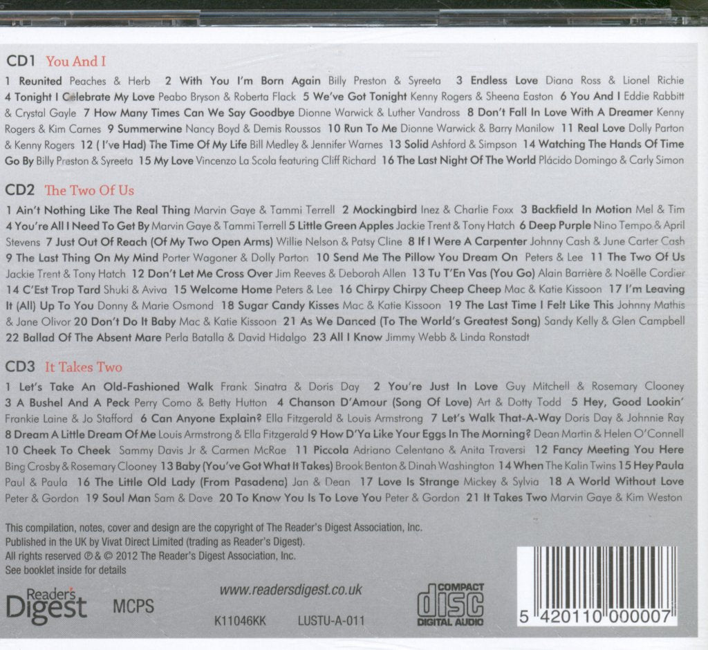 Various Artists - Unforgettable Singers Unforgettable Songs - The Two Of Us - Triple Cd