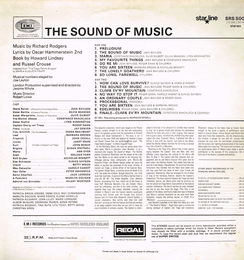 Sound Of Music - Original London Cast Recording - Lp