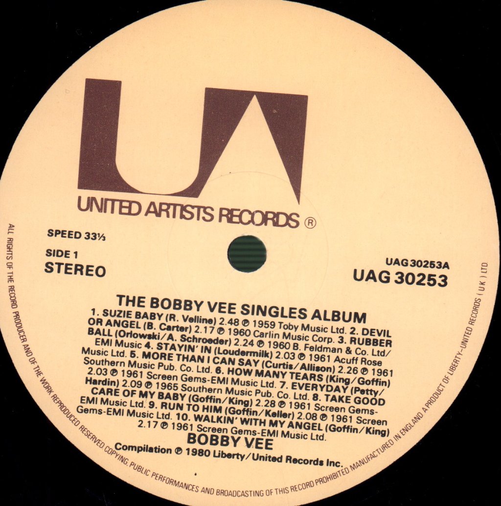 Bobby Vee - Singles Album - Lp