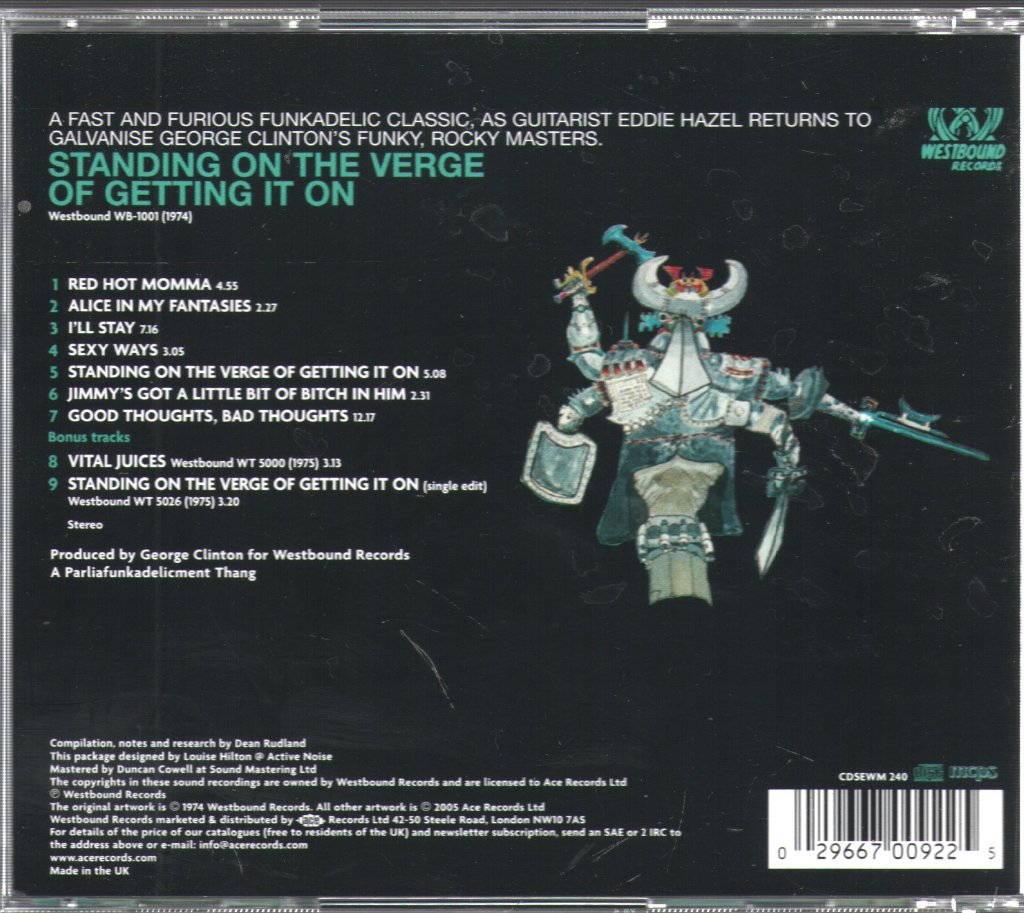 Funkadelic - Standing On The Verge Of Getting It On - Cd