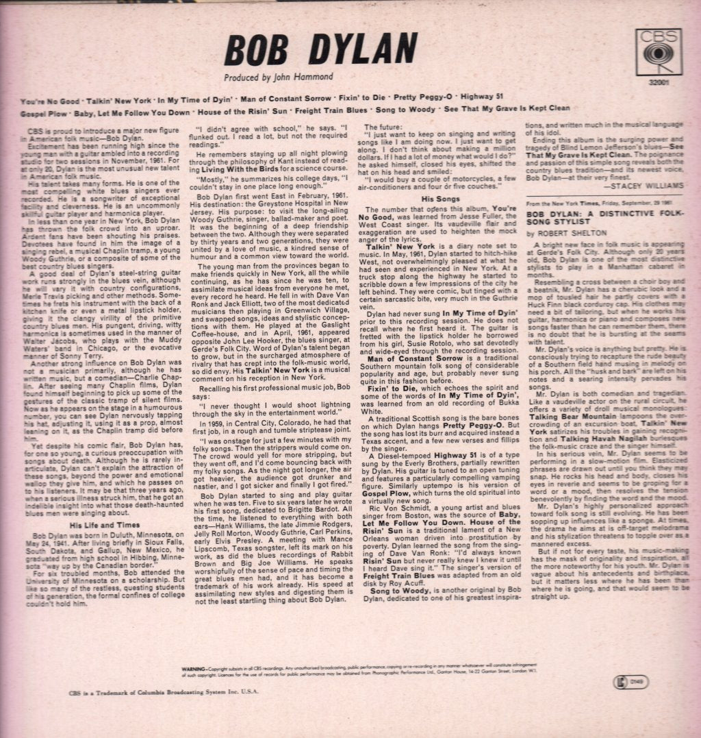 Bob Dylan - Bob Dylan - Lp