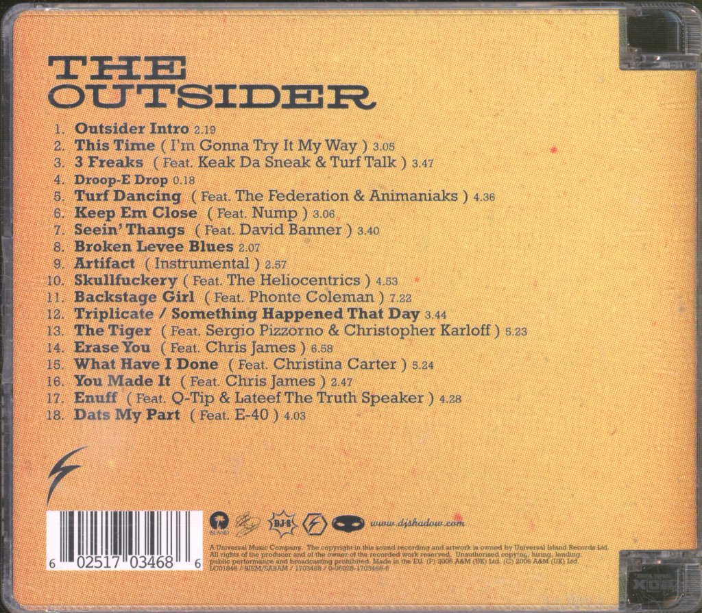 DJ Shadow - Outsider - Cd