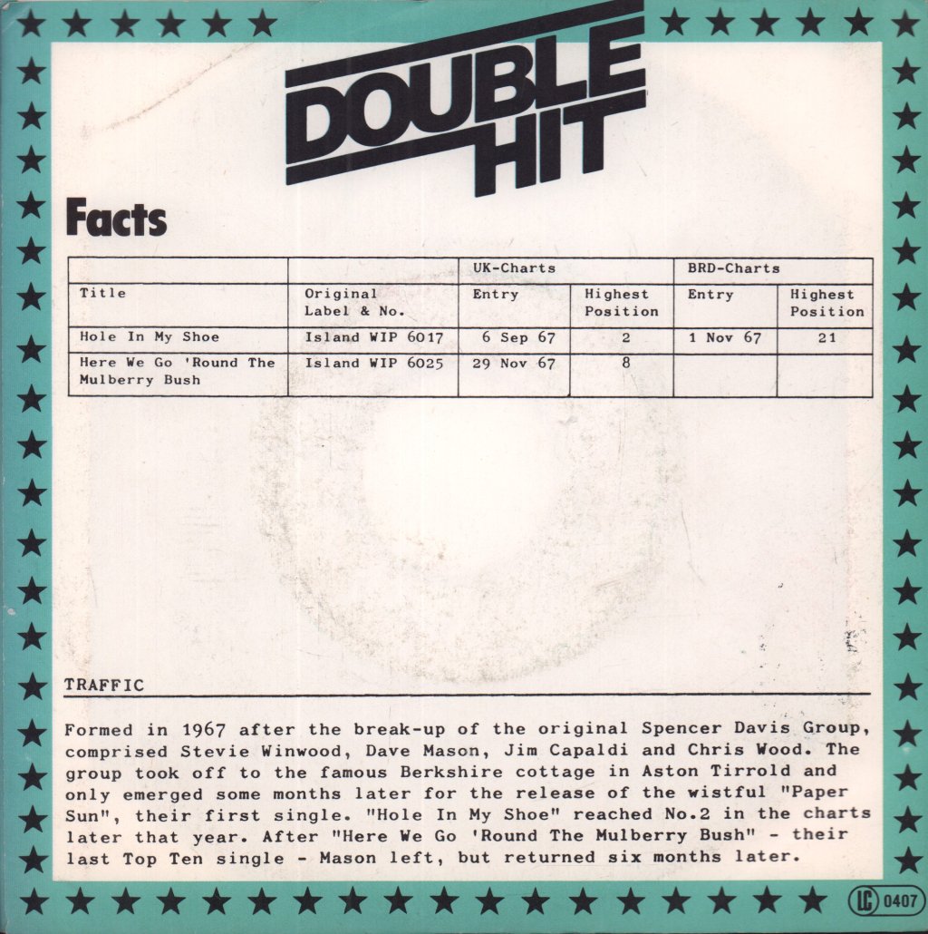 Traffic - Hole In My Shoe - 7 Inch
