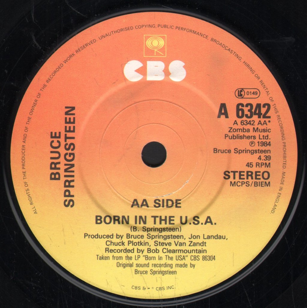 Bruce Springsteen - I'm On Fire / Born in the U.S.A. - 7 Inch