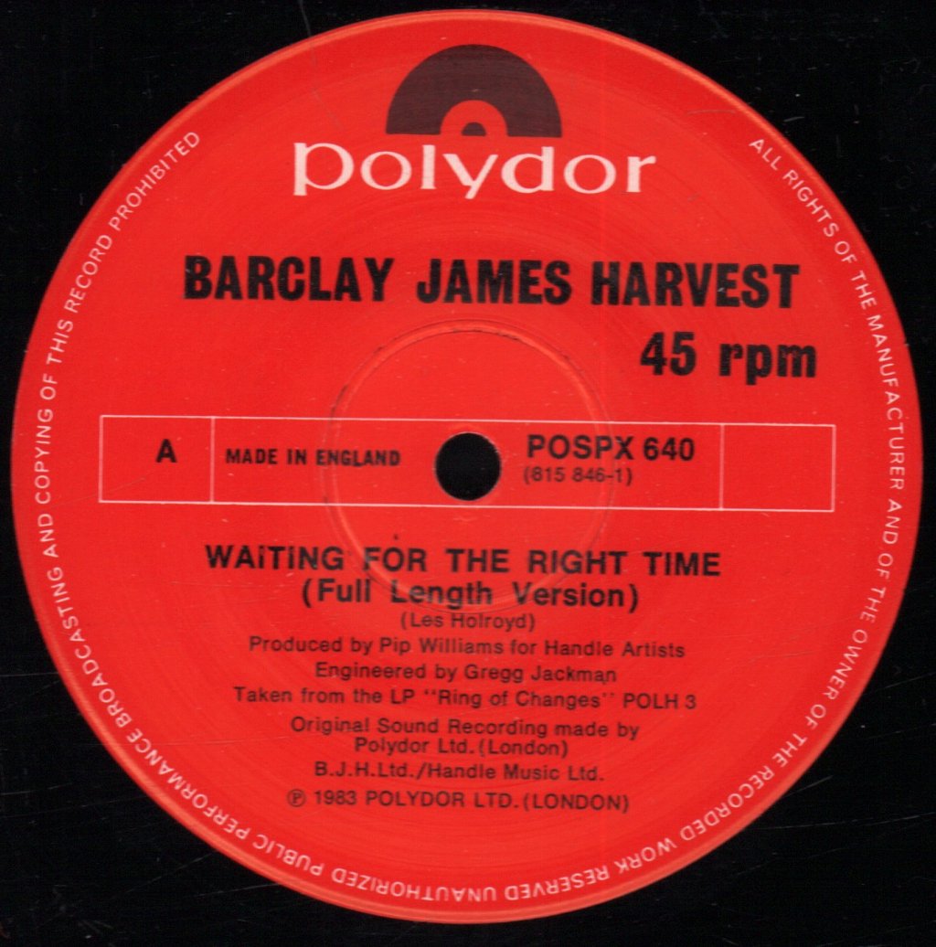 Barclay James Harvest - Waiting For The Right Time - 12 Inch