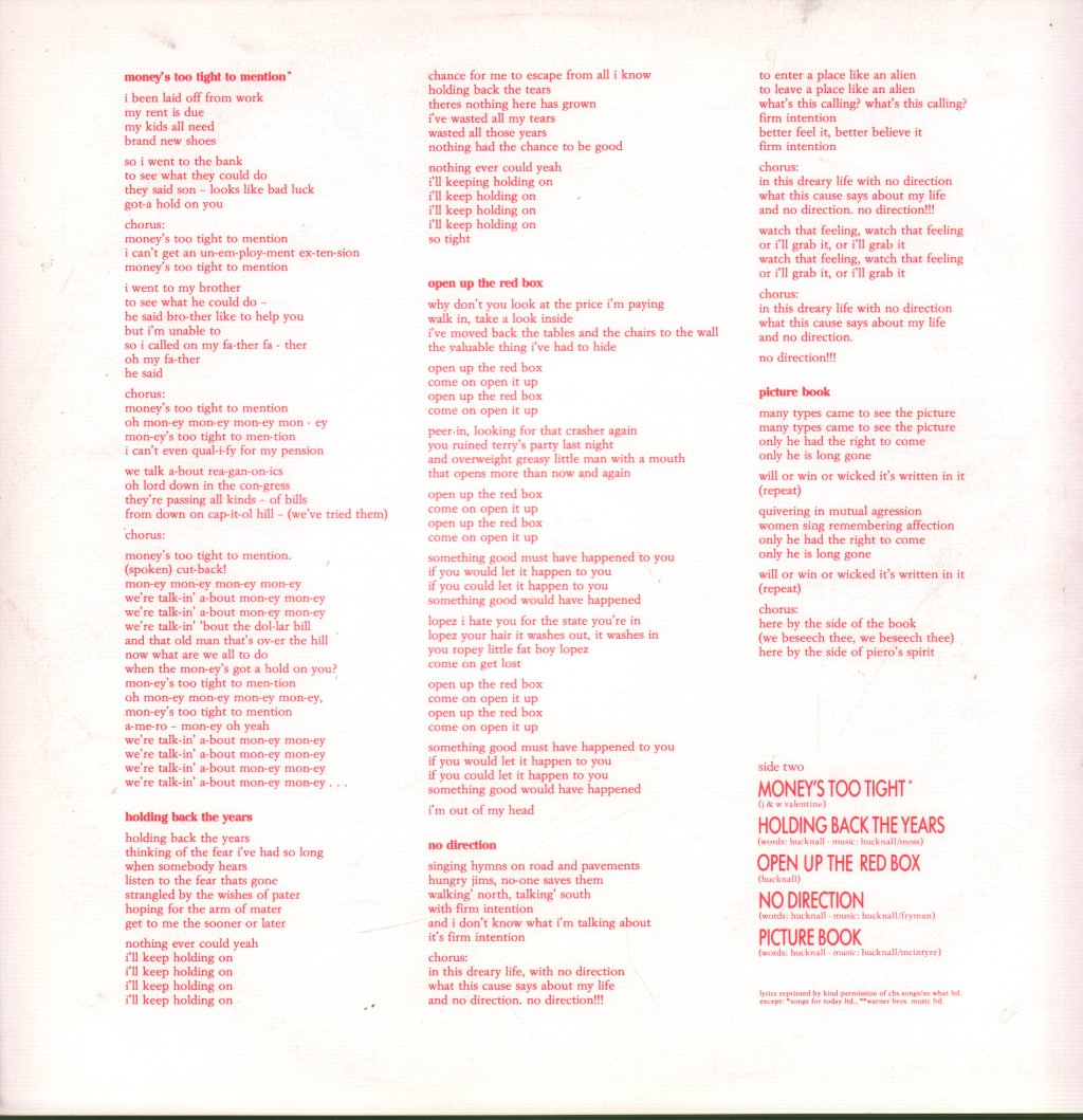 Simply Red - Picture Book - Lp