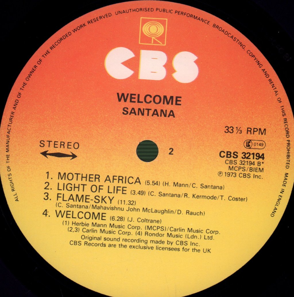 Santana - Welcome - Lp