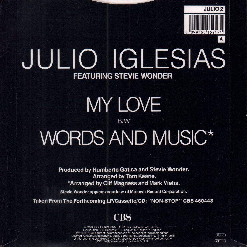 Julio Iglesias Featuring Stevie Wonder - My Love - 7 Inch