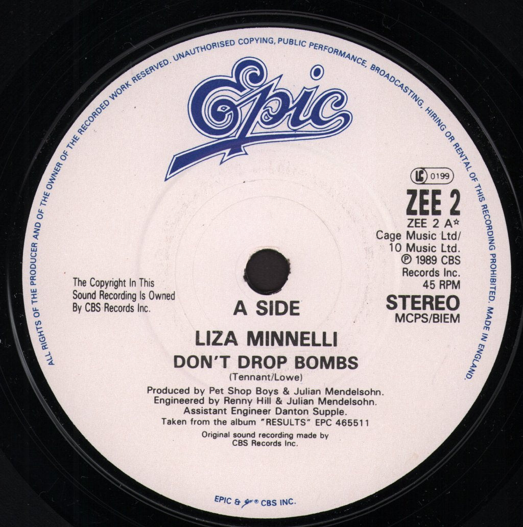 Liza Minnelli - Don't Drop Bombs - 7 Inch