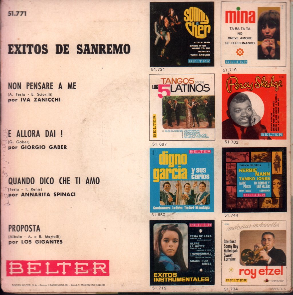 Various Artists - Exitos De San Remo 1967 - 7 Inch