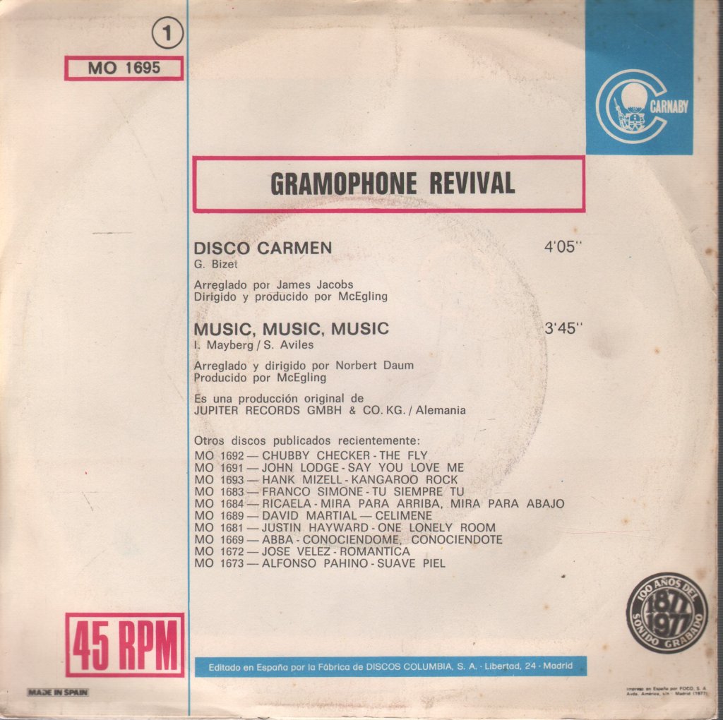 Grammophone Revival - Disco Carmen - 7 Inch