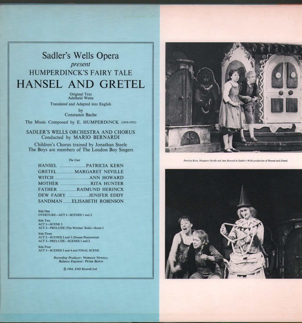 Patricia Kern / Margaret Neville / Ann Howard / Sadler's Wells Orchestra / Mario Bernardi - Humperdinck - Hansel And Gretel - Double Lp