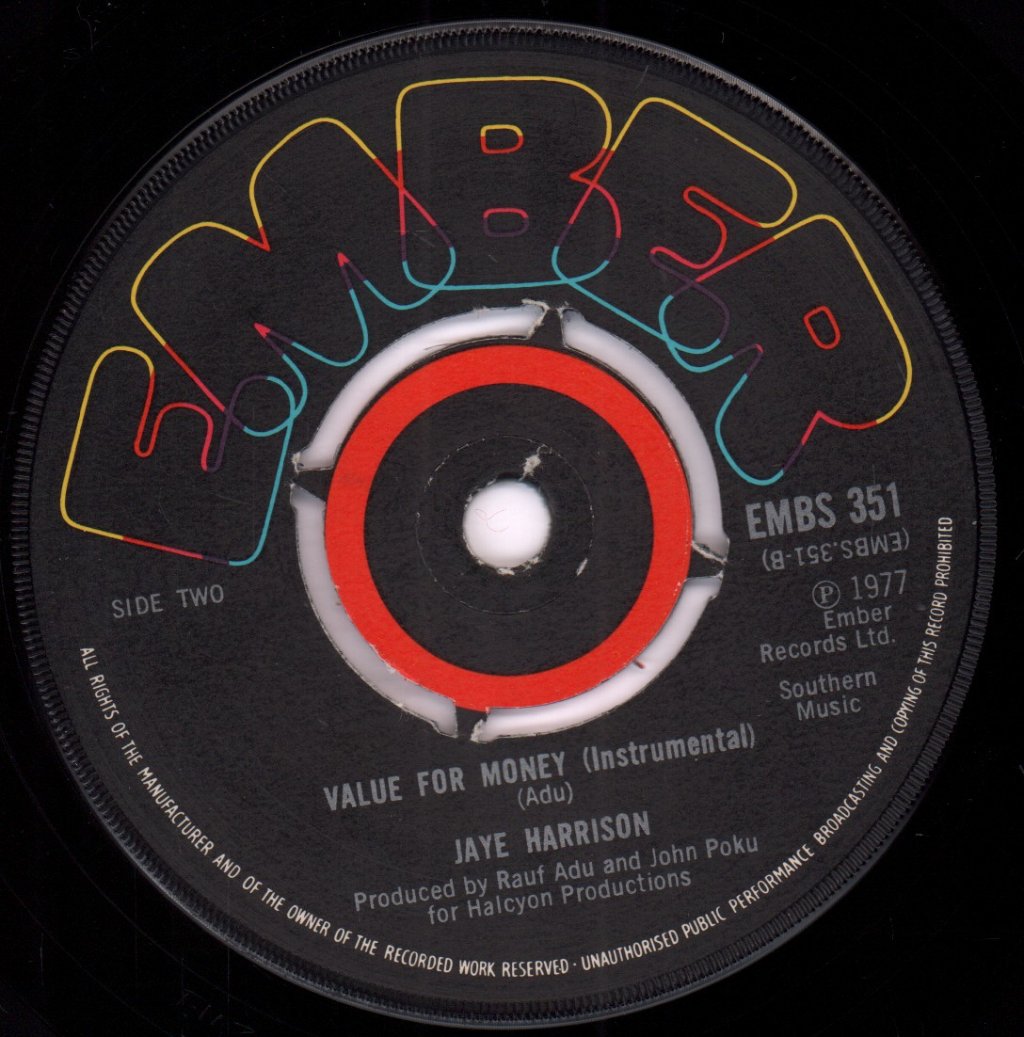 Jaye Harrison - Value For Money - 7 Inch