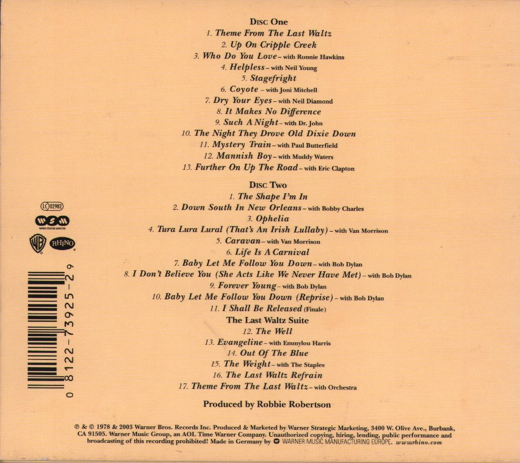 Band - Last Waltz - Double Cd