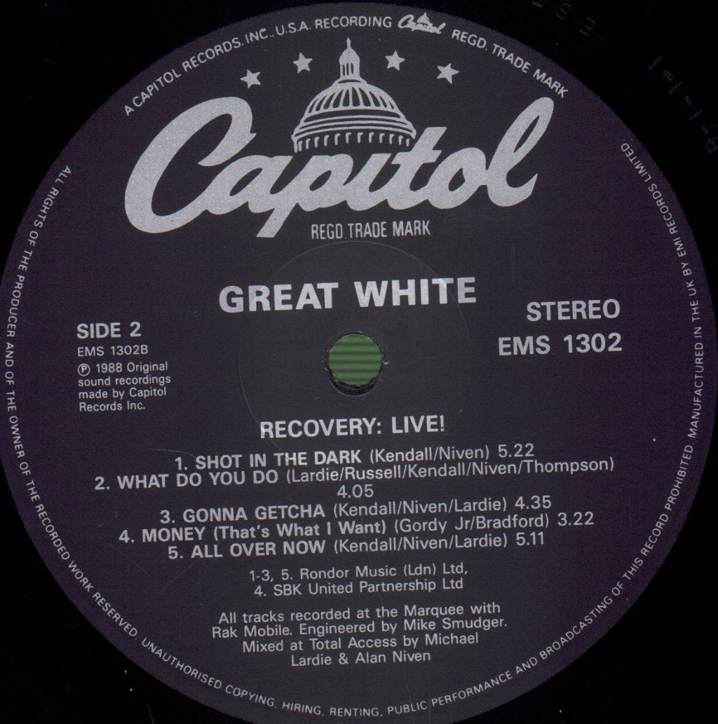 Great White - Recovery: Live! - Lp