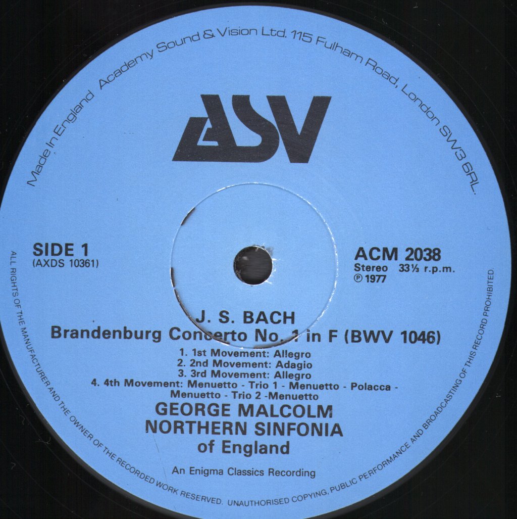 George Malcolm / Northern Sinfonia Of England - J.S. Bach - Complete Brandenburg Concertos - Double Lp