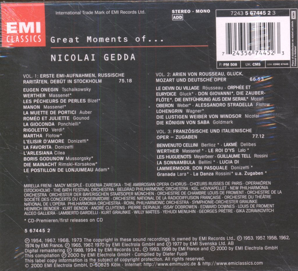 Nicolai Gedda - Great Moments Of... - Cd Set