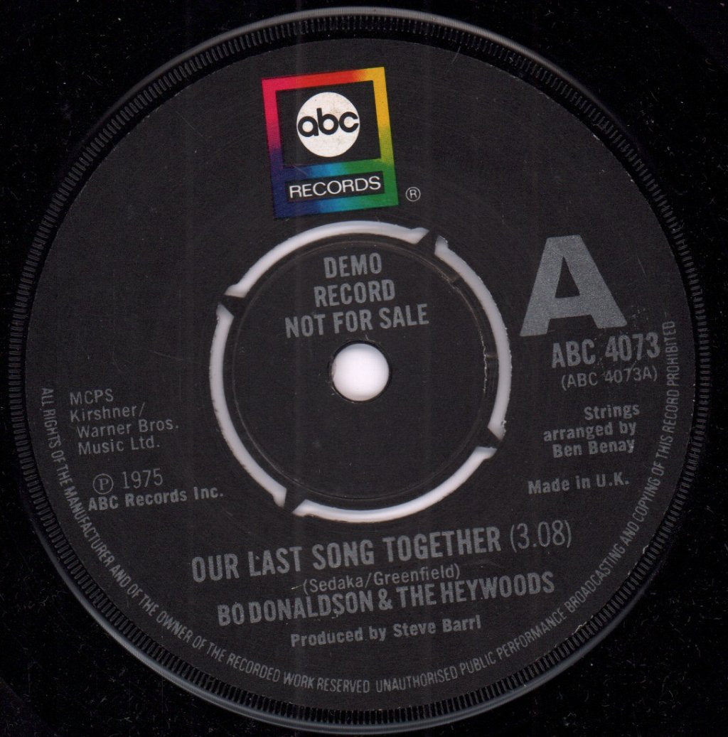 Bo Donaldson And The Heywoods - Our Last Song Together - 7 Inch