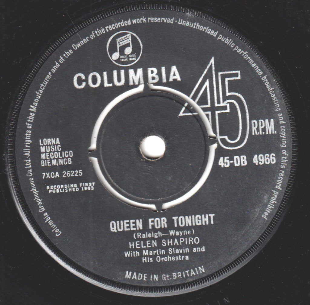 Helen Shapiro - Queen For Tonight - 7 Inch