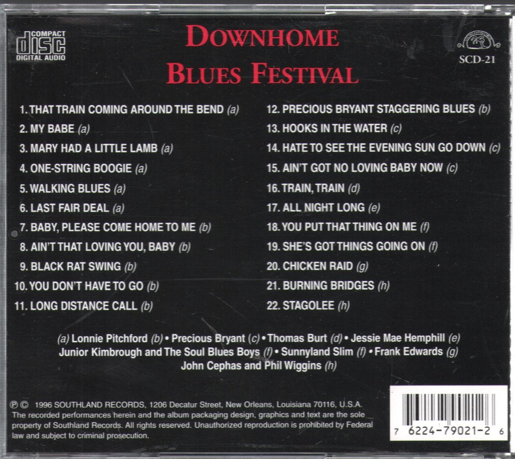 Various Artists - National Downhome Blues Festival (Volume One) - Cd