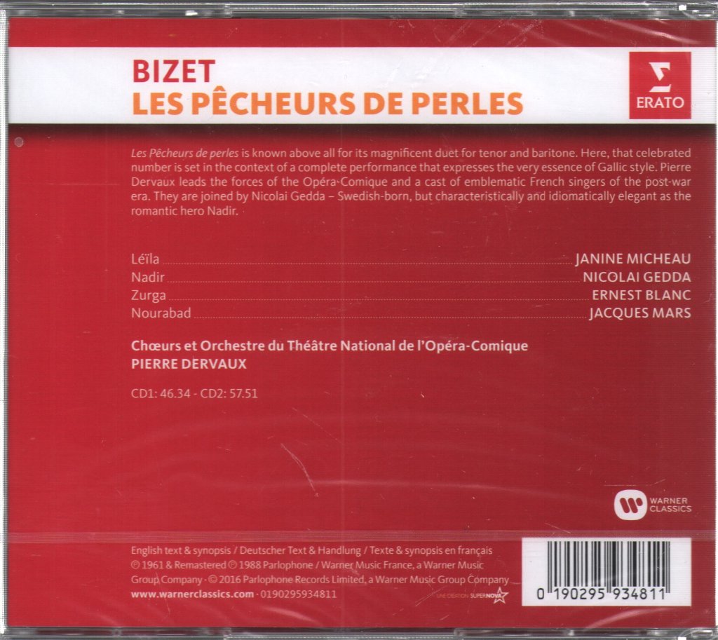 Georges Bizet - Les Pêcheurs De Perles - Double Cd